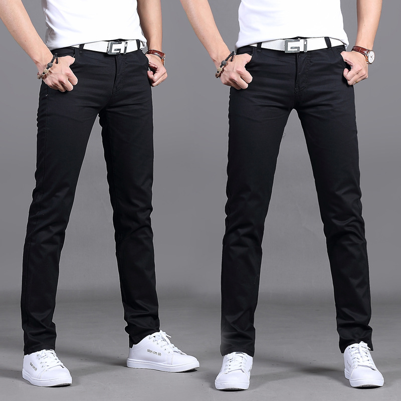 2020 pantalones casuales de otoño e invierno para hombres pantalones casuales de estilo coreano slim fit para hombres pantalones casuales rectos de cintura media para hombres pantalones de hombre al por mayor