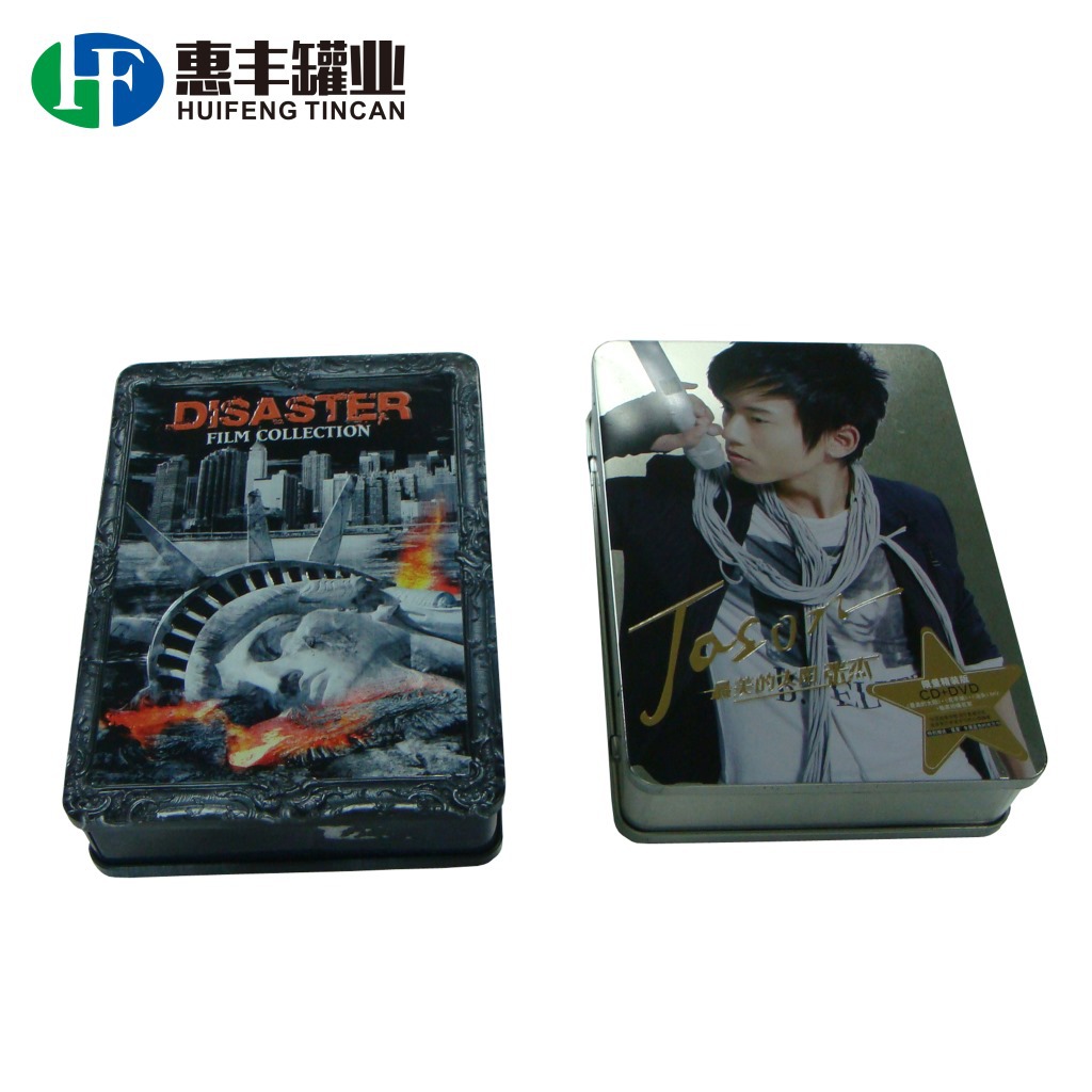 供应马口铁数码包装盒 DVD唱片铁盒 CD盒 方形光碟铁罐 TIN BOX