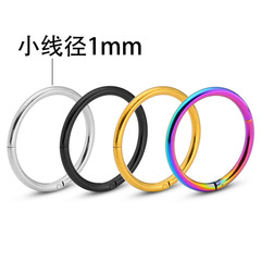 Factory direct sales European and American punk titanium steel earrings nose ring multi-purpose ring stainless steel closed ring women's earrings piercing jewelry