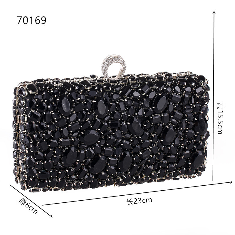 Style Acrylic Diamond Chain Women's Clutch Bag Cross Section Square Evening Party Handbag display picture 1