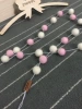 Wool ball string: pink and white