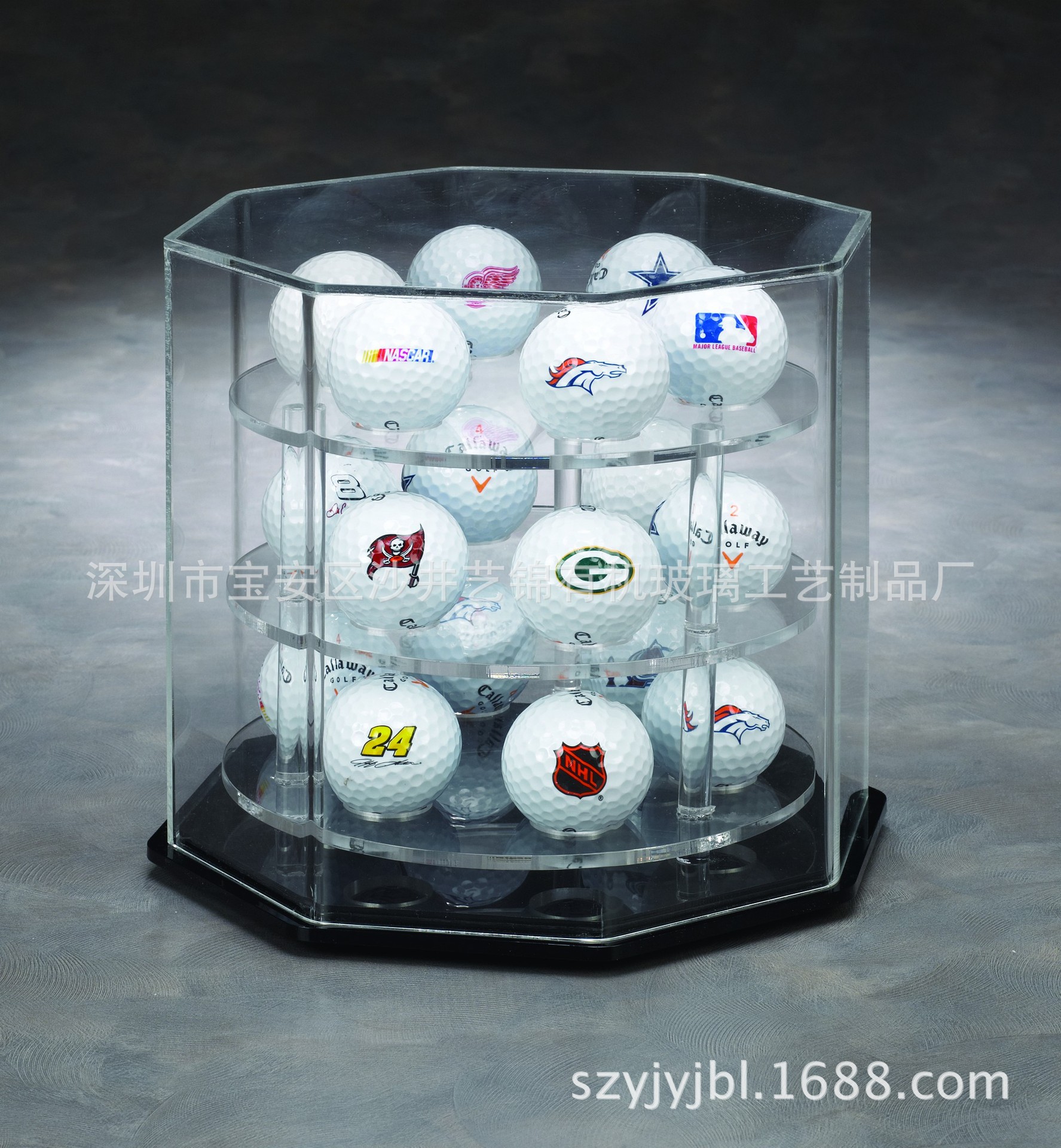 有机玻璃展示盒亚克力高尔夫球篮球棒球收纳盒手办模型展示盒