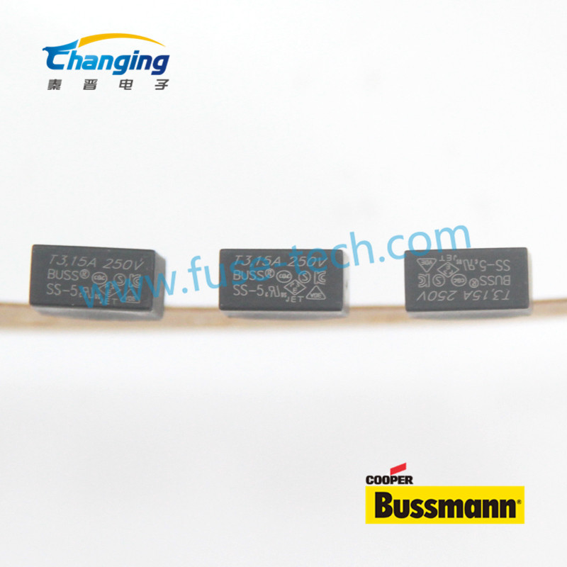 塑胶方形保险丝 SS-5-3.15A-AP 3.15A 250V 慢断微型保险丝巴斯曼