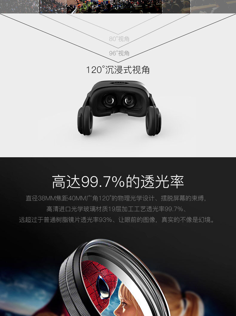2019新款VR眼镜 vr 手机3D影院智能虚拟现实游戏VR头盔厂家直销