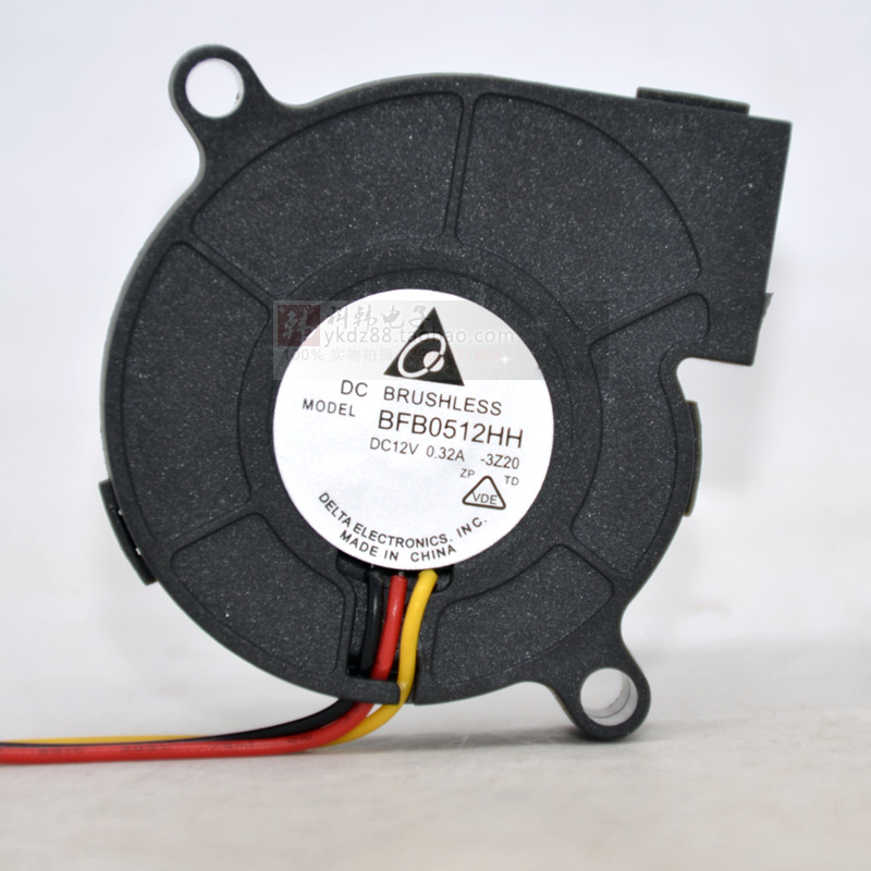 台达 5CM厘米 5015 12V0.32A双滚珠大风量涡轮散热风扇 BFB0512HH