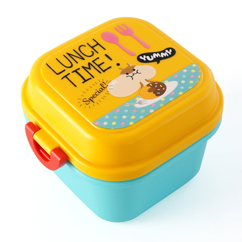 Caja de almuerzo de plástico Bangduo Caja de almuerzo de oso para niños Caja de merienda Horno de microondas Caja de almuerzo de horno de microondas Regalo