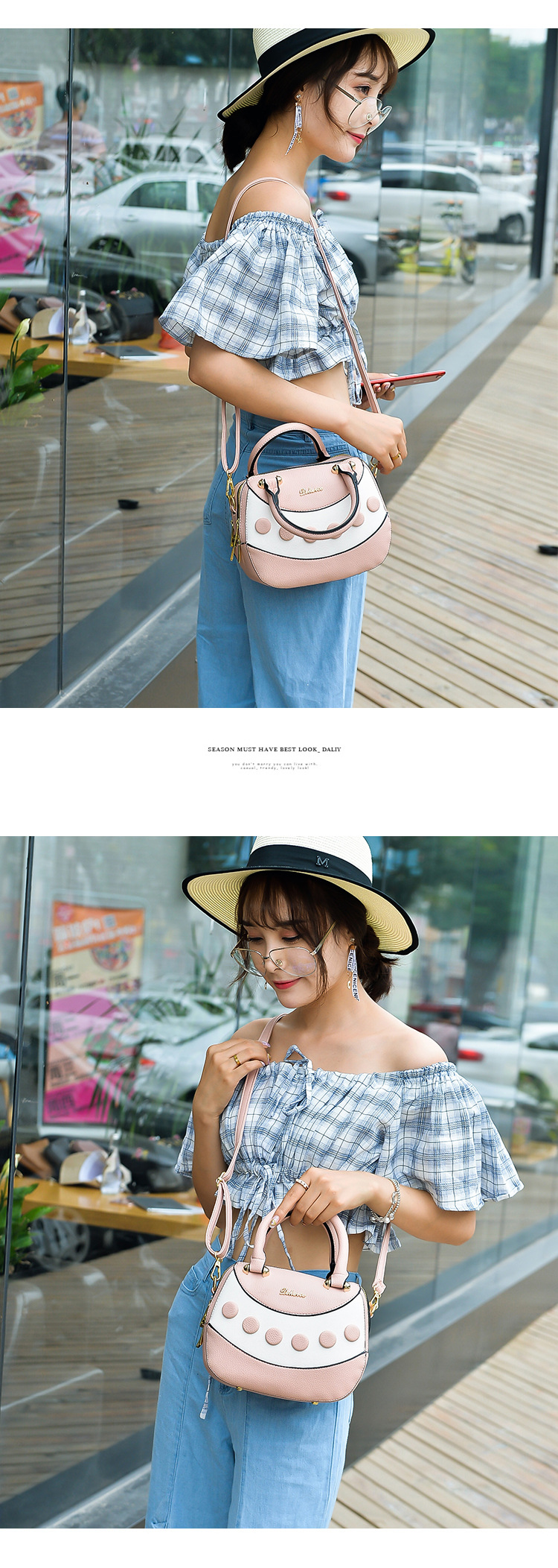 Korean version PUfashion bag (gray)NHPB0187-gray