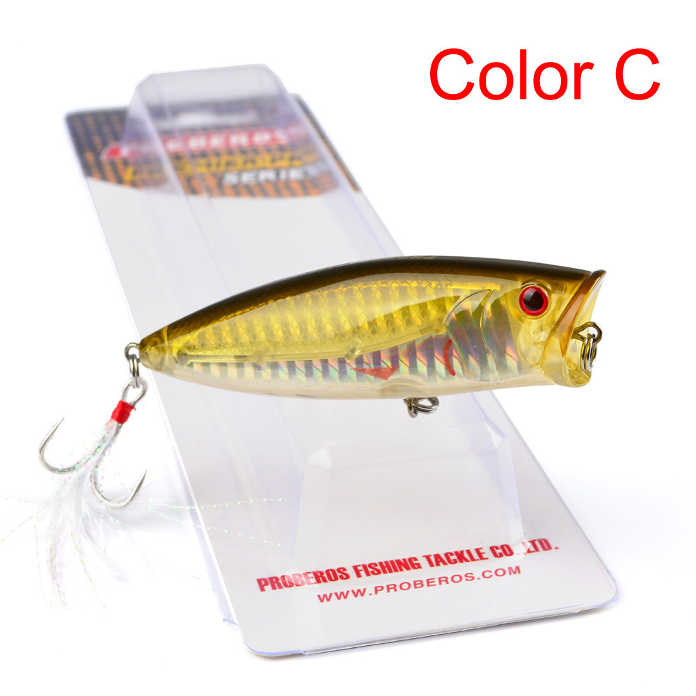 2 Pcs Popper Fishing Lures Hard Baits Bass Trout Fresh Water Fishing Lure