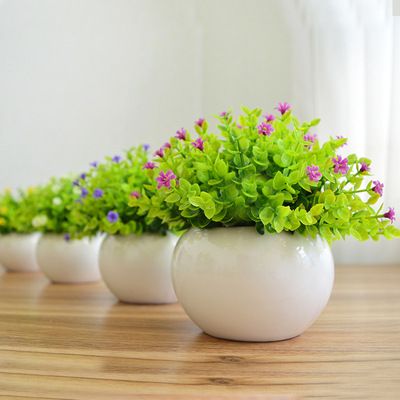 仿真綠植小盆栽盆景 家居擺設擺件 書桌迷妳裝飾假花新品盆栽米蘭