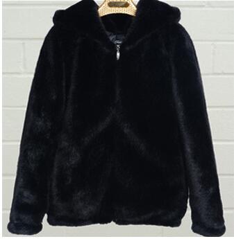 Women's Clothing Loose autumn and winter new versatile plush thickened hooded women's mink short fur coat_voghion.com