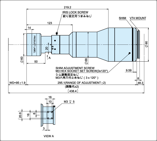 日本MORITEX茉丽特 MTL-3557V74-164 远心工业镜头