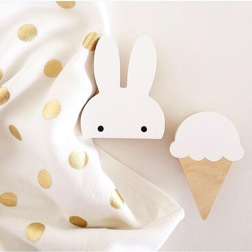 ins decorative Nordic style hooks wall hooks children's room children's clothing store decoration wall decoration stickers Nordic style Miffy