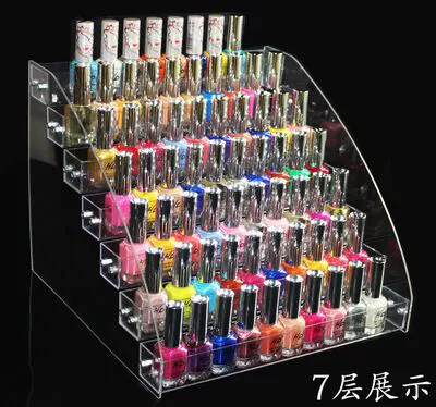 Acrylic Nail Polish Display Stand, Transparent Plastic, 31 cm, 2–7 Tier Options