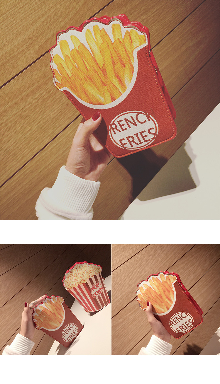 Korean New Creative Hamburger Fries Popcorn Chain Small Bag display picture 1