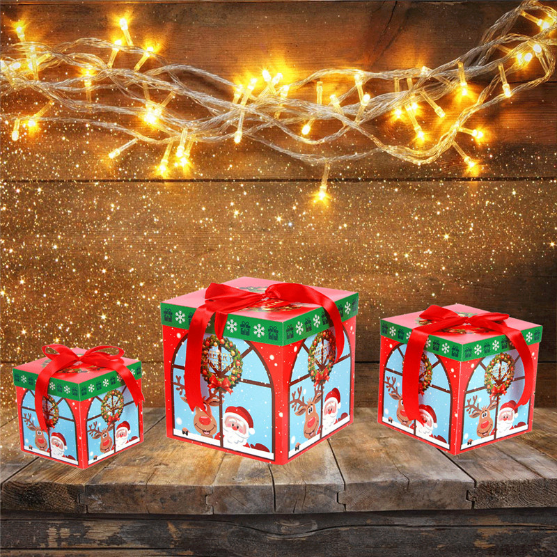 Caja de embalaje de frutas de seguridad de Navidad, caja de regalo, adornos