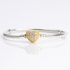 Base golden bracelet heart shaped, fresh chain, silver 925 sample