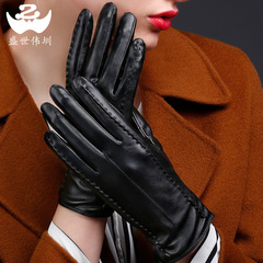 Women's Winter Comfortable and Warm Fleece Lined Thickened Split Finger Riding Outdoor Warm Gloves with PU Touch Screen