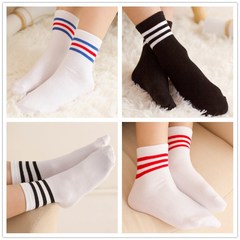 New Autumn Men Women and Children Combed Cotton Socks Short Socks Student Three-Pair Student Football Children Socks Wholesale