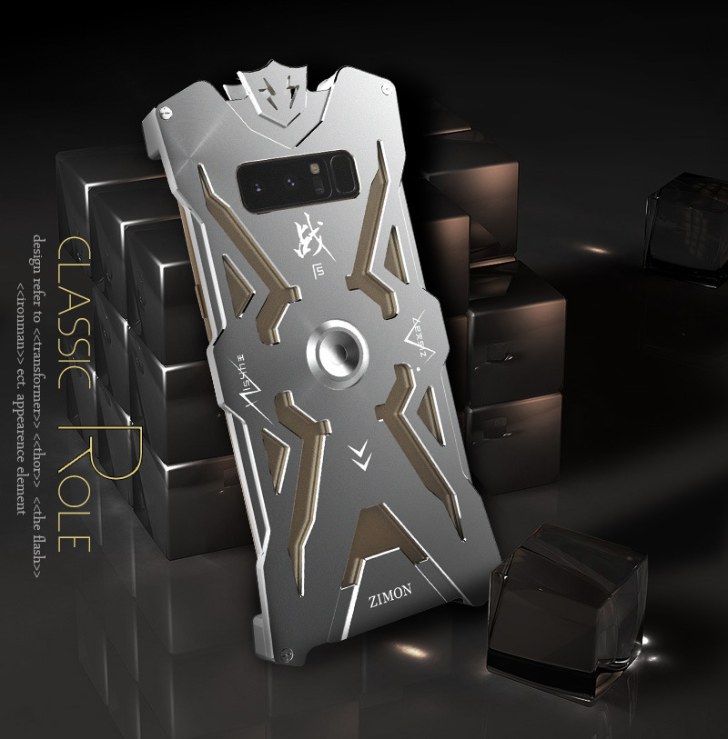 SIMON THOR Magnetic Bracket Aviation Aluminum Alloy Shockproof Armor Metal Case Cover for Samsung Galaxy Note 8