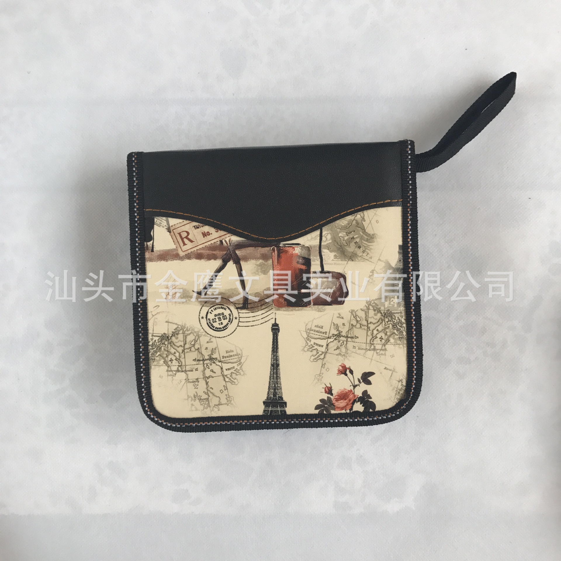 金鹰 DVD碟包 车载cd盒 批发正方形 乌皮接 印花皮 CD包光盘包-阿里巴巴