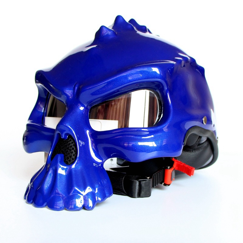 Personality Fashion Motorcycle Skull Helmet Wizard Half Helmet Summer Helmet Double-sided Can Be Worn