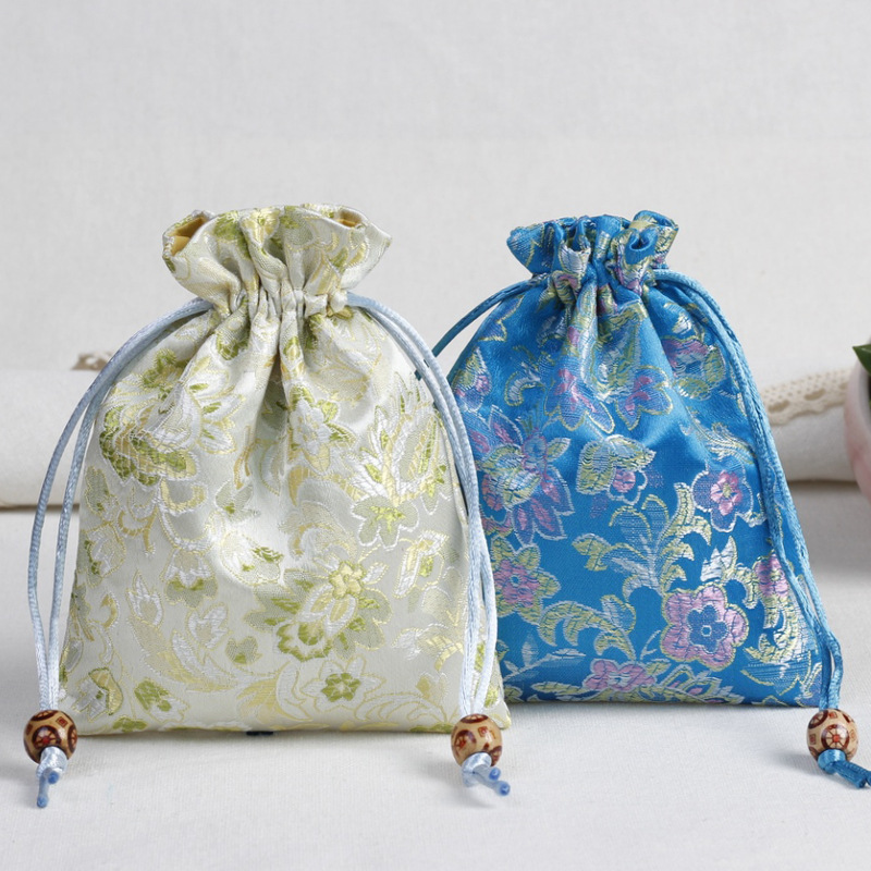 双层锦袋佛珠玉器文玩项链首饰珠宝收纳袋礼品包装袋批发11*14|ms