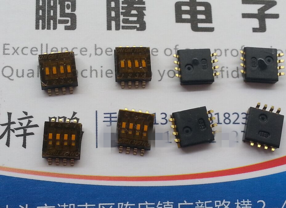 美国c&K TDA04H0SB1 4位拨码开关 1.27mm间距 贴片4P镀金编码开关