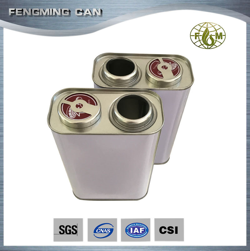 厂家供应1L胶黏剂方形马口铁罐 1公斤化工胶水油漆塑料盖金属铁桶