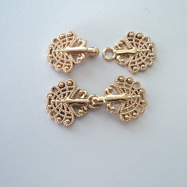 中国元素汉服旗袍孔雀开屏形子母扣对扣暗扣 立领扣褙子扣古典扣