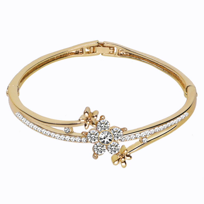 Rose Gold Bracelet Women's Wearing Versatile Jewelry Simple Flower Bracelet Factory Direct Selling Live_voghion.com