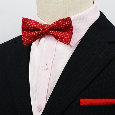 精选高档新郎伴郎领结 红色圆点 男士正装韩版蝴蝶结婚礼结婚领结|ru