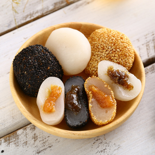 Ranli Dried mochi glutinous rice balls, glutinous rice cakes, donkey rolling snacks, breakfast food, pastries, snacks 2 pounds, dropshipping