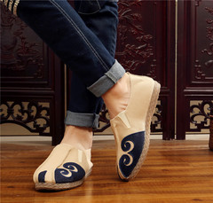 古鎮雲南手工亞麻大理特色牛筋底舒適祥雲透氣一件代發男布鞋