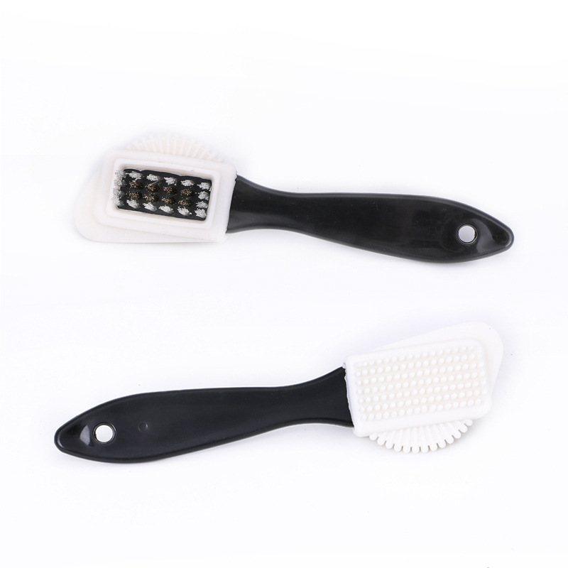 Factory direct three-side shoe brush double-sided copper wire brush suede deerskin care brush snow boots frosted shoe glue brush