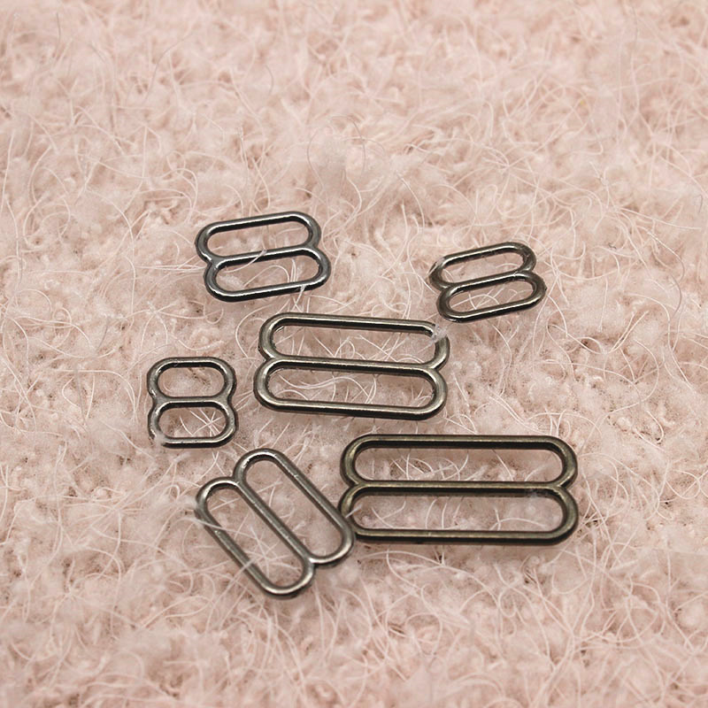 Alloy 8 buckle adjustable buckle metal underwear accessories bra accessories swimwear gold silver gun Black