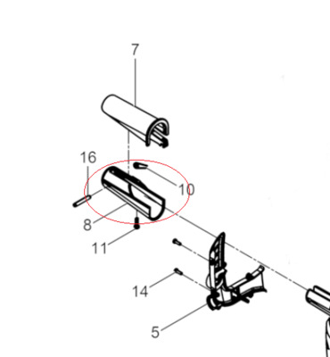 威克配件BH23油门下手把0209490威克wacker铁路捣固机WM80部件
