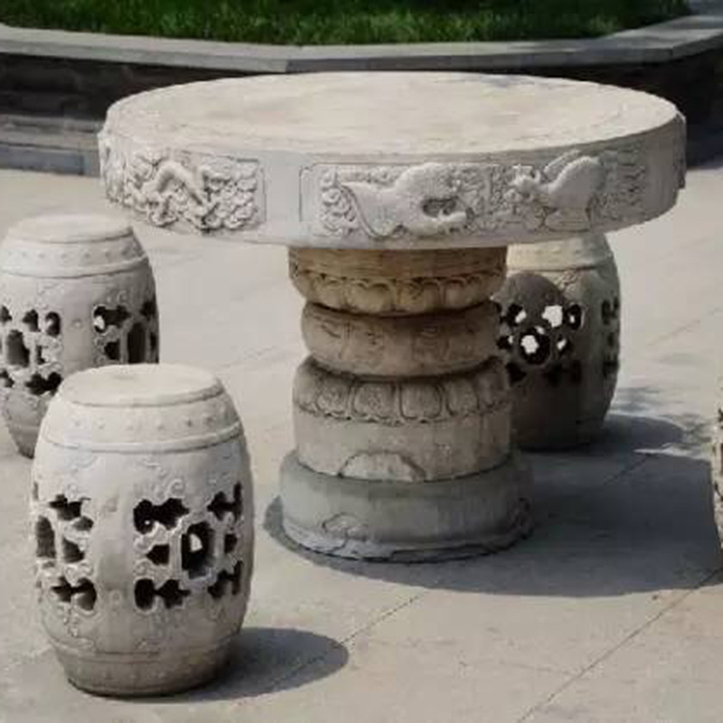 厂家批发石雕大理石石桌石凳 仿古庭院家用户外圆桌圆凳-阿里巴巴