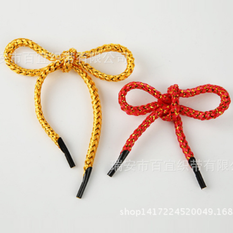 厂家生产pp丙纶绳礼盒服装手提袋绳束口丙纶八股绳金丝绳织带
