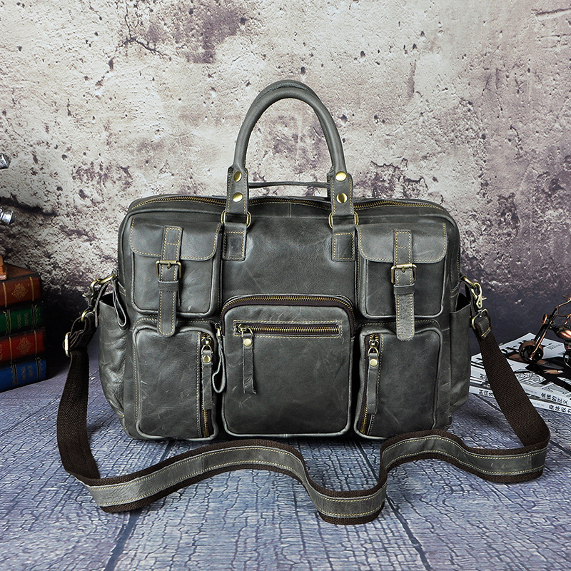 7009136356 2068518898 Original leather Men Fashion Handbag Business Briefcase Commercia Document Laptop Case Design Male Attache Portfolio Bag 3061-bu