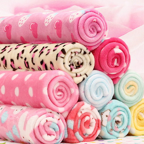 源头厂家  双面法兰绒珊瑚绒 印花布料 素色家纺面料 服装毛绒布