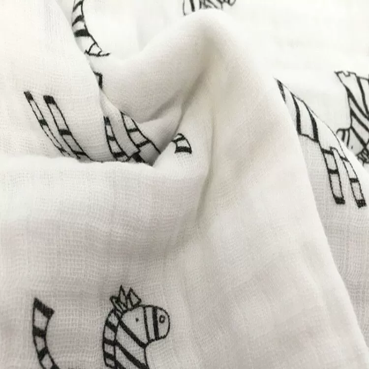 Cotton small square double -layer gauze 40 gauze, 88 × 64 density print gauze