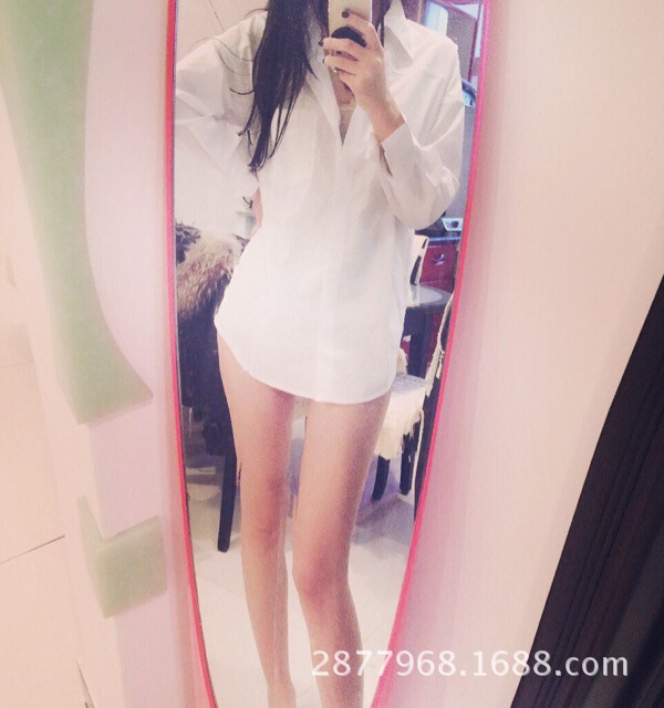 Base Shirt Long Sleeve Shirt Women's Mid-length Loose Women's bf Style Cotton Linen Women's Nightclub Sexy Pajamas Pure Cotton