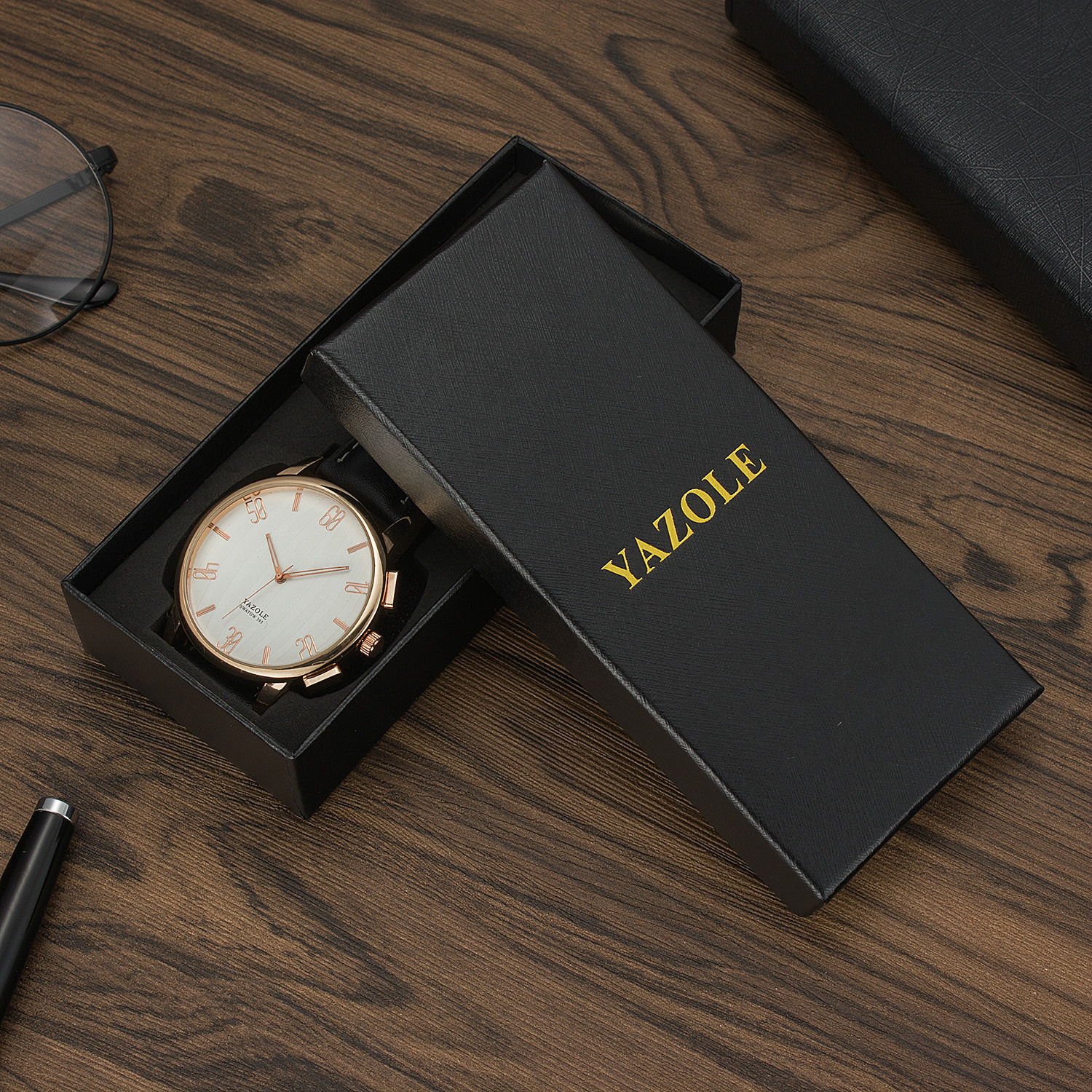 YAZOLE Black Rectangle Watch Box, Business Watch Gift Box, Gift Packaging Box, Watch Box Storage, Wholesale