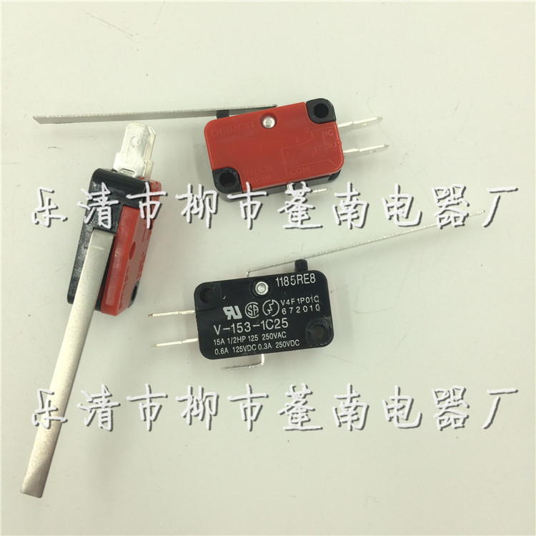 銀點 微動開關 V-154-1C25 153 彎柄 小型微動限位行程開關 常開