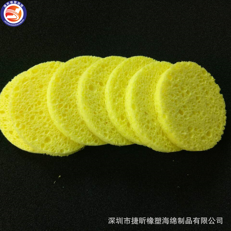 厂家批发8mm黄色可压缩耐高温木浆海绵 电烙铁清洁棉
