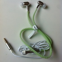 夜光拉链入耳式手机带唛礼品耳机 吹风筒金属耳机