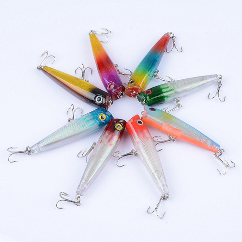 Luya bait 8 colors water surface wave lying bait 6.5cm/6.6g inner laser bionic bait fake bait plastic hard bait