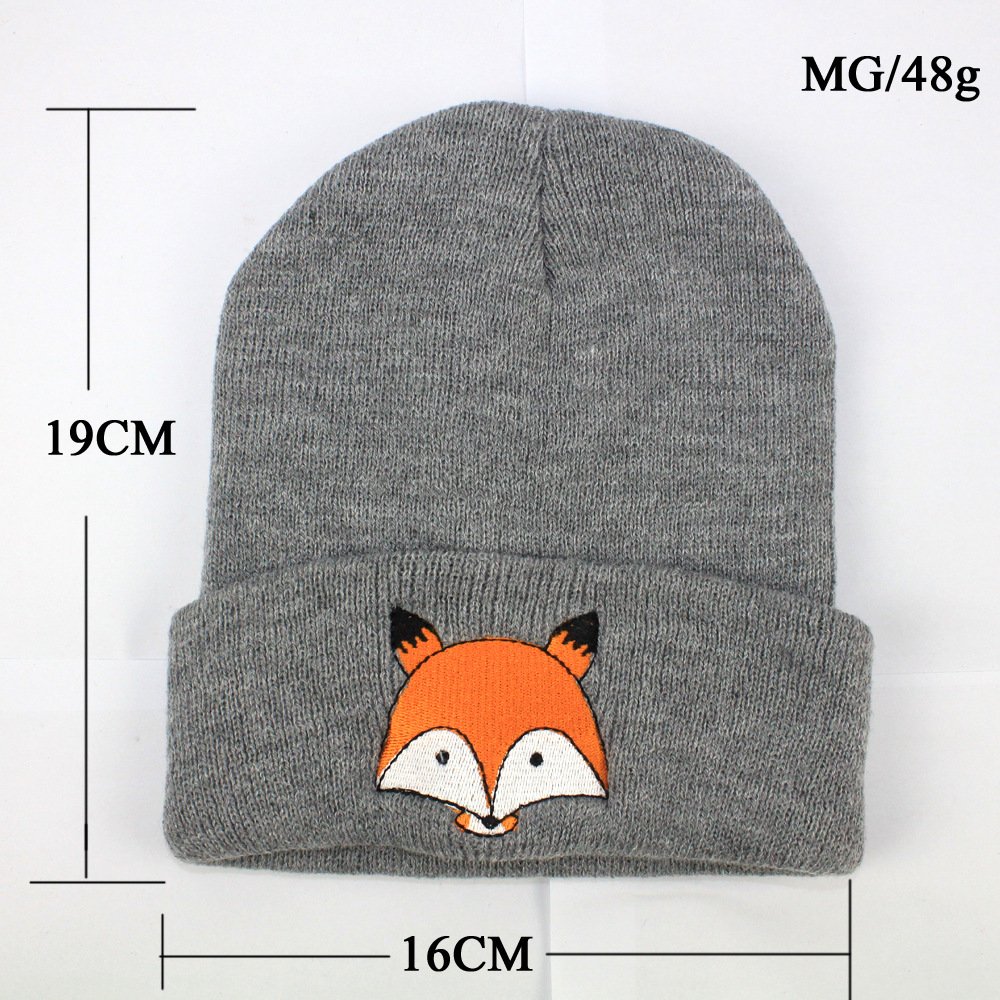 Children Unisex Cute Fox Embroidery Wool Cap display picture 1