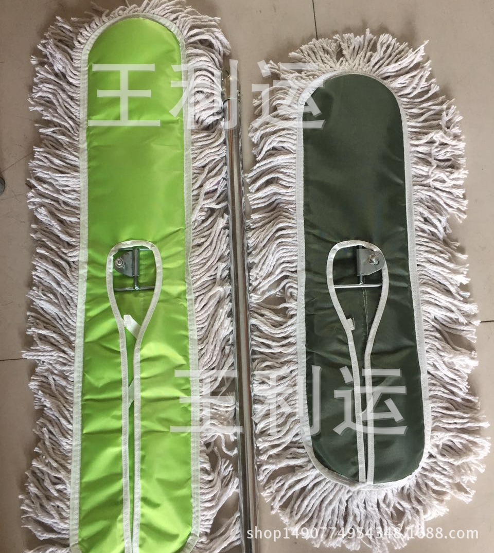 Factory direct thick dust push flat mop large row of stainless steel rod steering dust push cover