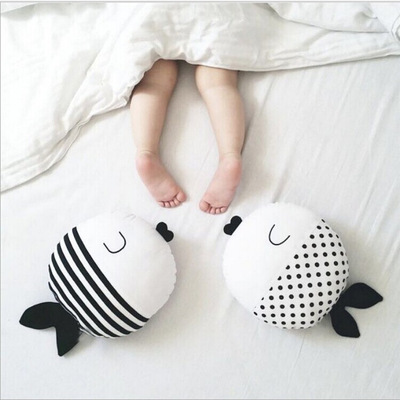 ins Cloth toys stripe Wave Small fish Doll baby Appease Accompany sleep doll children Cartoon pillow